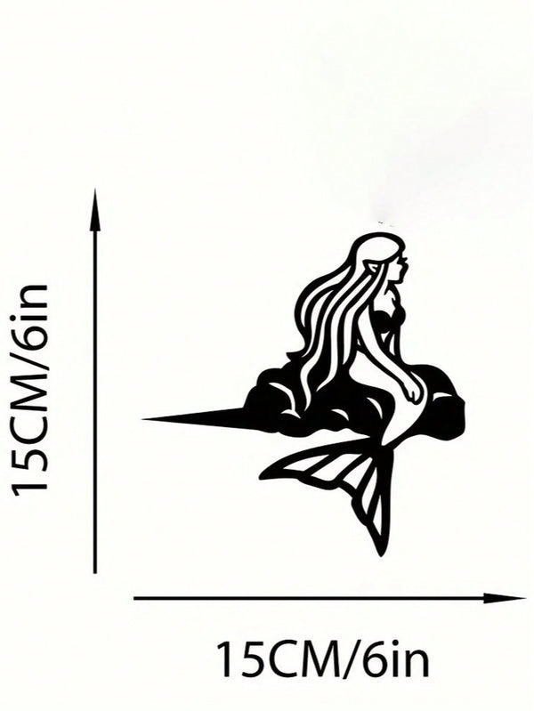 1 piece of black metal mermaid outdoor garden ornament, a special personalized gift to make your garden more elegant and suitable for people who love mermaids.
