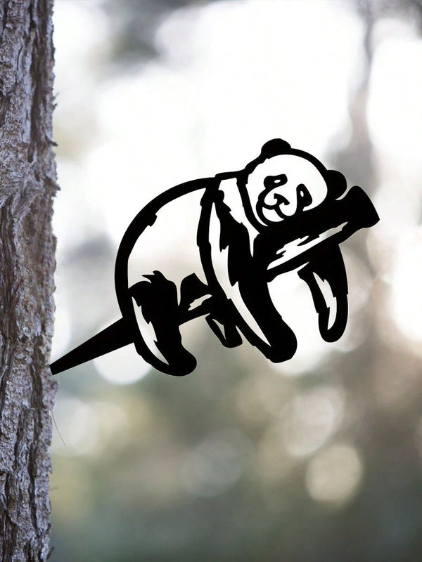 A home decoration, black iron panda gardening ornament. It can be used as an outdoor personalized gift, suitable for gardens, courtyards and woods, etc. It is the best choice.