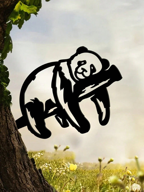 A home decoration, black iron panda gardening ornament. It can be used as an outdoor personalized gift, suitable for gardens, courtyards and woods, etc. It is the best choice.