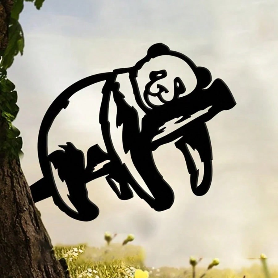 A home decoration, black iron panda gardening ornament. It can be used as an outdoor personalized gift, suitable for gardens, courtyards and woods, etc. It is the best choice.