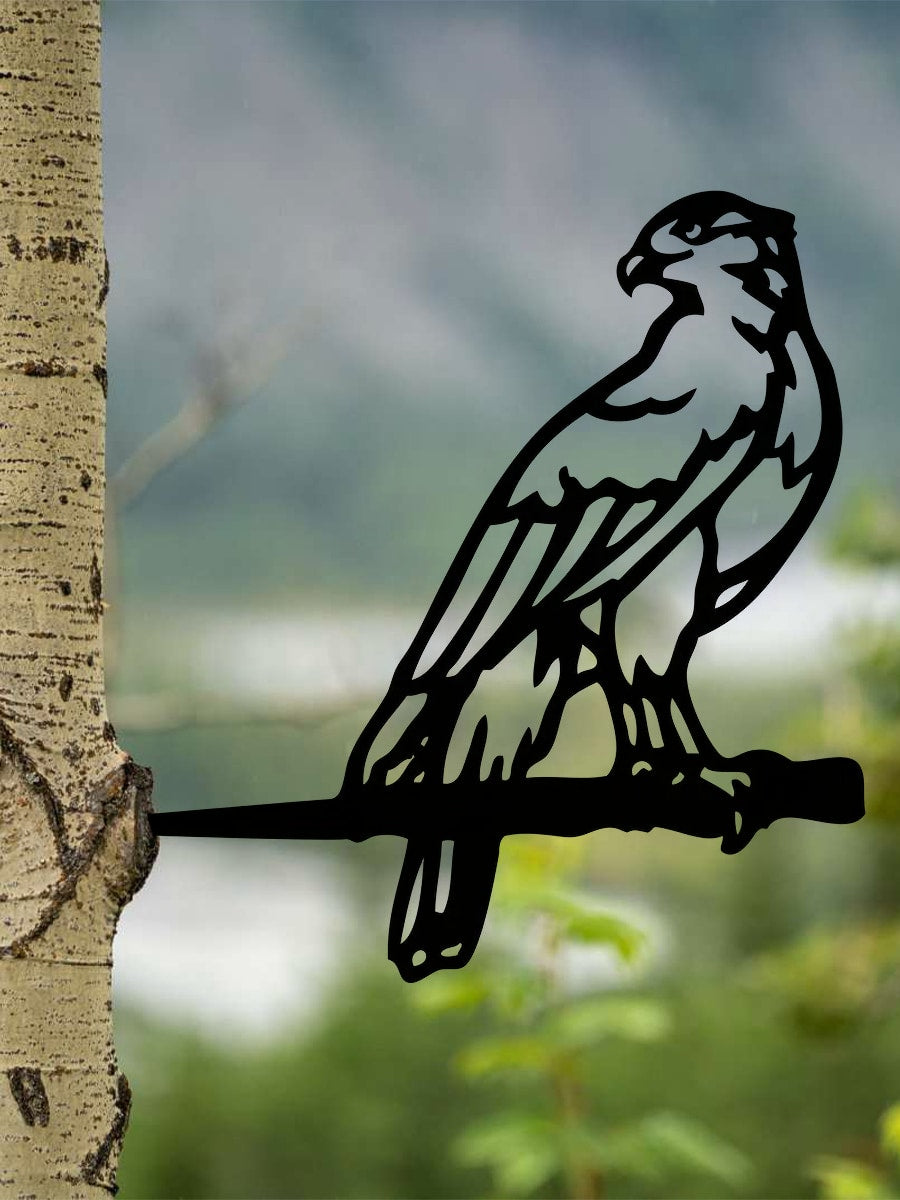 "1-Piece Eagle Metal Silhouette - Rustic Outdoor Wall Decoration for Home, Garden and Terrace, Perfect for Bird Lovers"