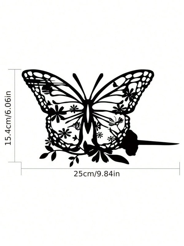 1 件精美蝴蝶花卉金属艺术品 - 优雅的花园围栏装饰，耐候性强的户外装饰品，提升花园美感