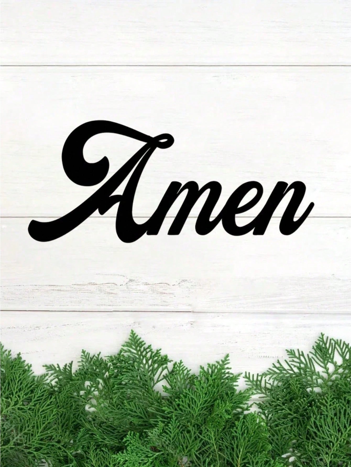 1 PC Home Decor Iron Simple Black Metal AMEN Alphabet Wall Decoration Wall Stickers, Living Room Bedroom Universal Personalized Gift