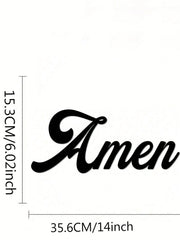 1 PC Home Decor Iron Simple Black Metal AMEN Alphabet Wall Decoration Wall Stickers, Living Room Bedroom Universal Personalized Gift
