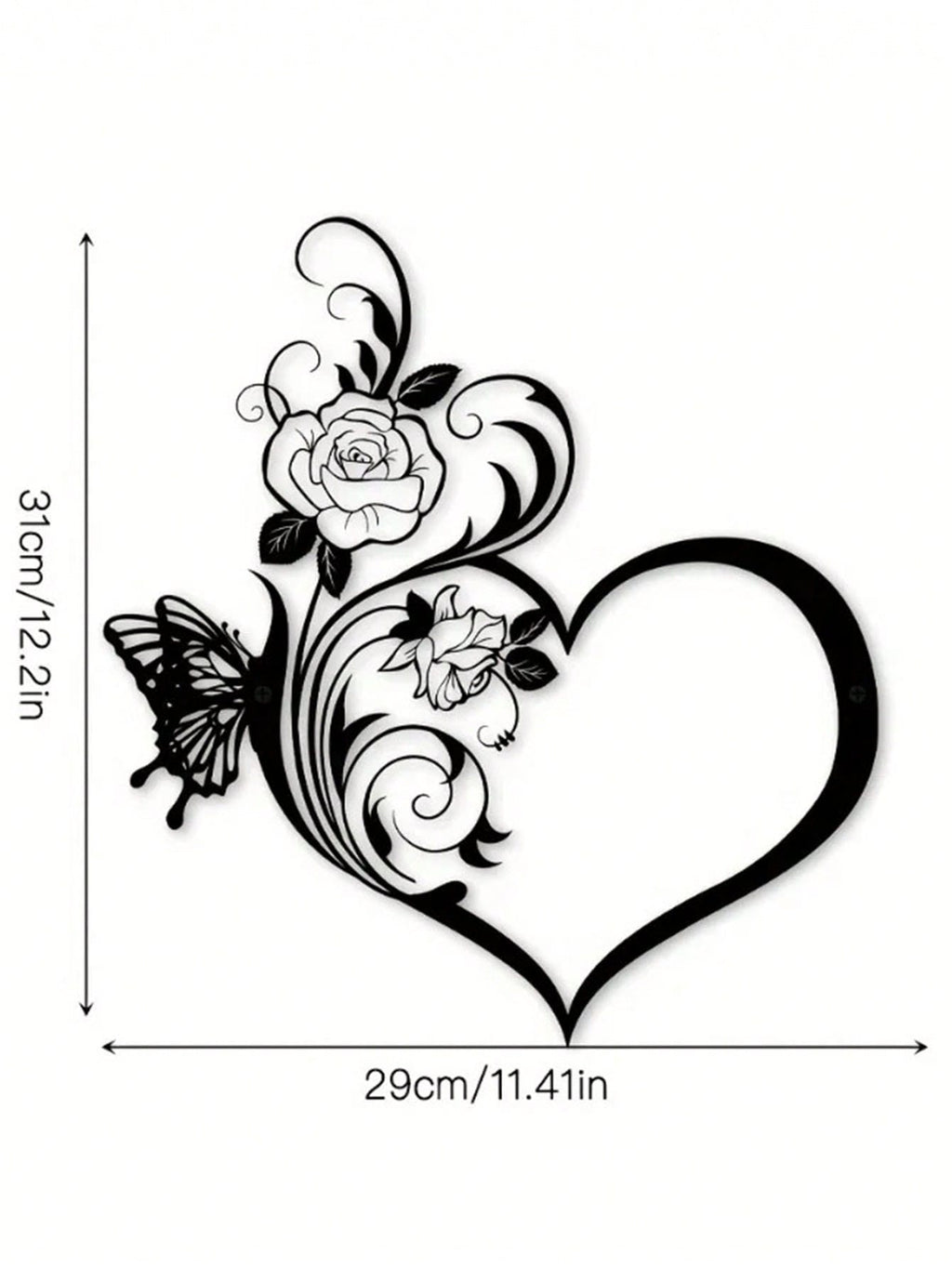 1 Piece Of Heart-Shaped Metal Wall Decoration Art Decoration, Unique Heart-Shaped Logo Metal Wall Decoration, Wall Mounted Geometric Decoration