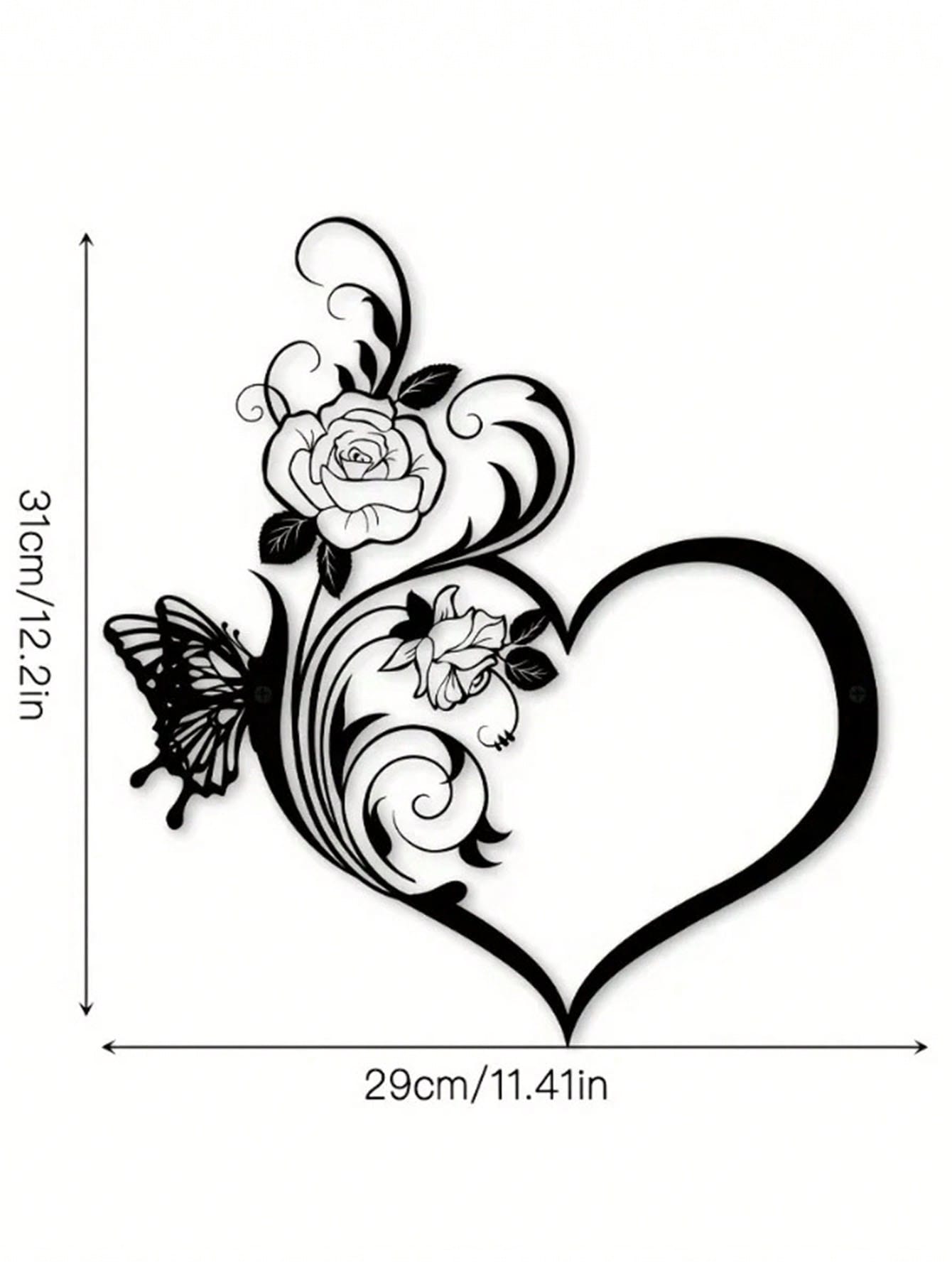 1 Piece Of Heart-Shaped Metal Wall Decoration Art Decoration, Unique Heart-Shaped Logo Metal Wall Decoration, Wall Mounted Geometric Decoration