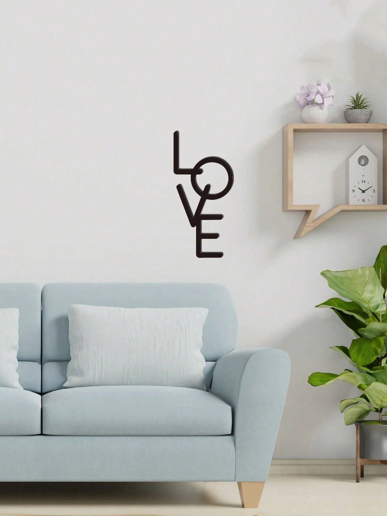 1 Piece, Metal "LOVE" Sign Wall Decoration, Rustic Black Wall Art Hanging Hollow Out Decor, Home Wall Metal Hanging