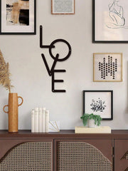 1 Piece, Metal "LOVE" Sign Wall Decoration, Rustic Black Wall Art Hanging Hollow Out Decor, Home Wall Metal Hanging
