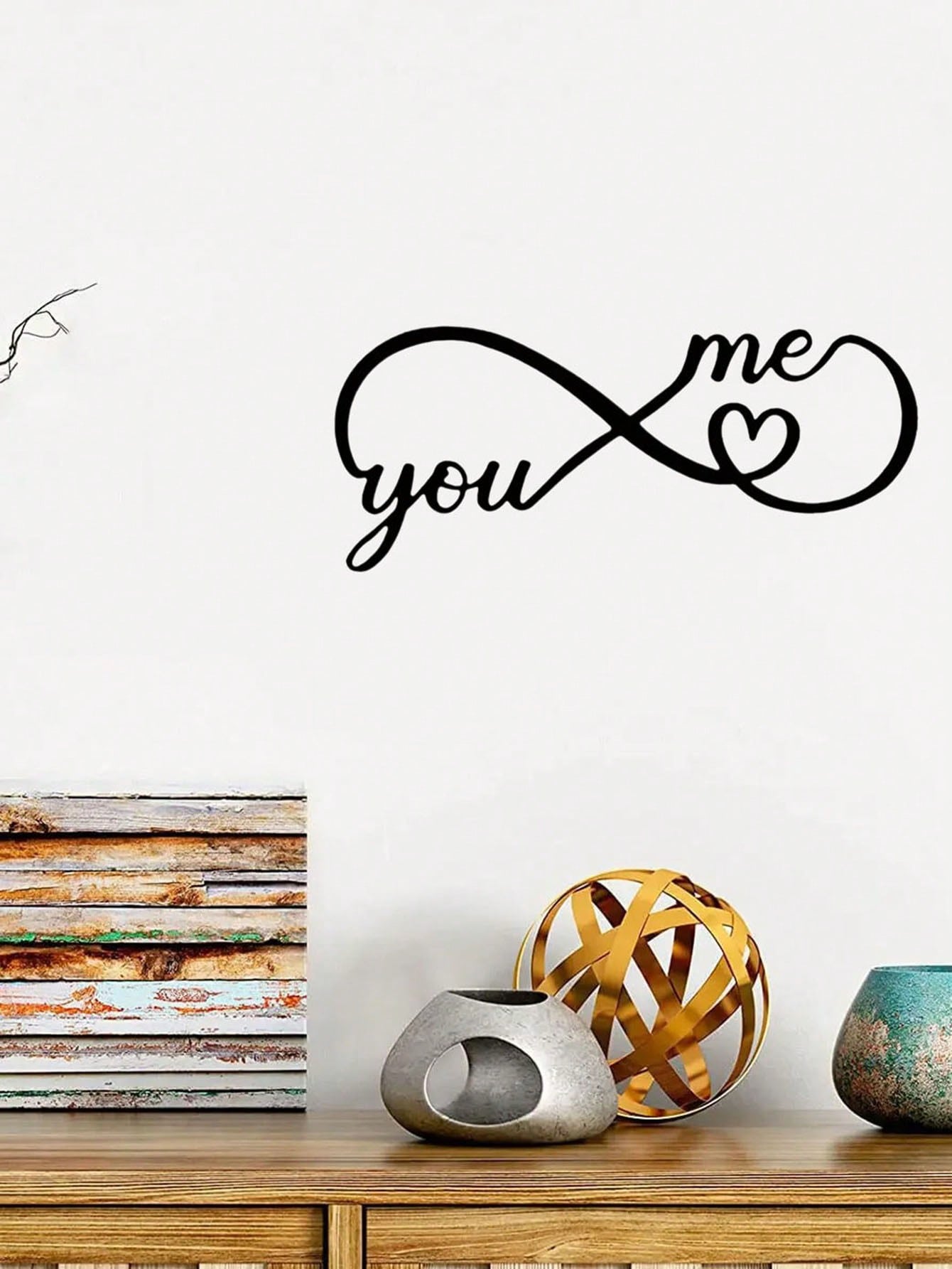 1 Piece, Metal "LOVE" Sign Wall Decoration, Rustic Black Wall Art Hanging Hollow Out Decor, Home Wall Metal Hanging