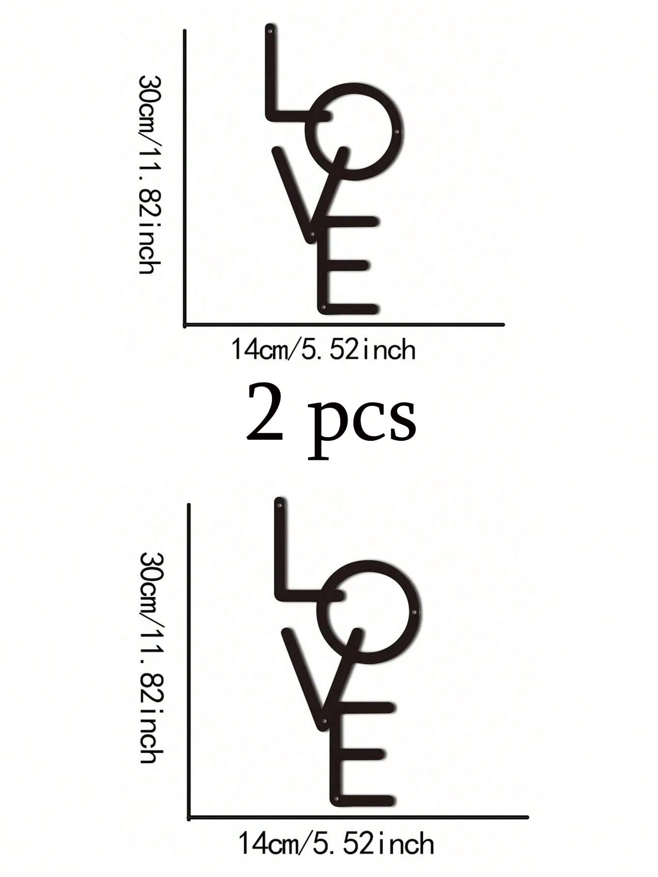1 Piece, Metal "LOVE" Sign Wall Decoration, Rustic Black Wall Art Hanging Hollow Out Decor, Home Wall Metal Hanging