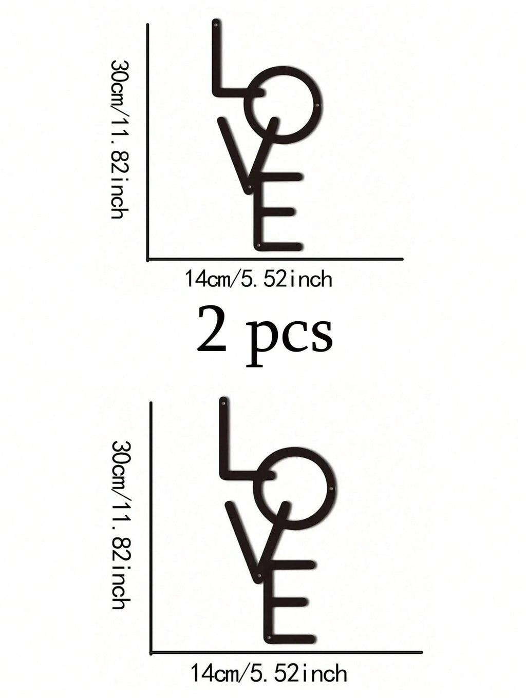 1 Piece, Metal "LOVE" Sign Wall Decoration, Rustic Black Wall Art Hanging Hollow Out Decor, Home Wall Metal Hanging
