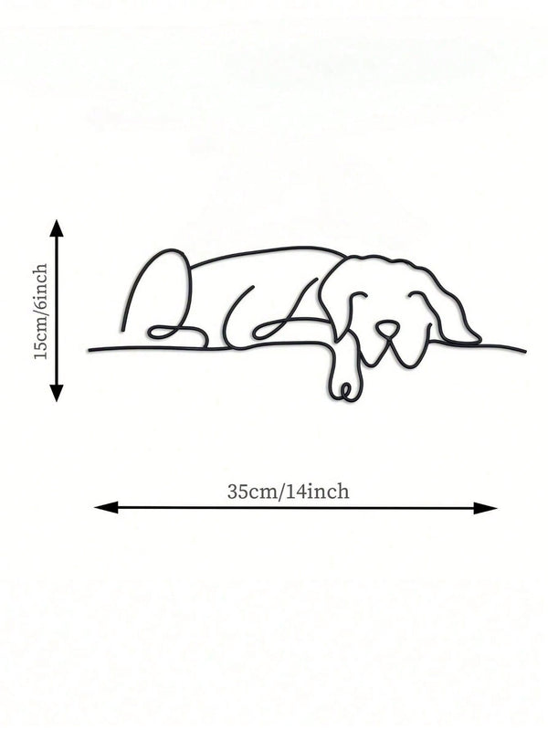 1-piece set, animal metal wall decoration, minimalist line art sleeping dog wall decoration, suitable for entrance and living room wall decorations, birthday gifts, pet lover gifts, suitable for modern home decor, home decor, room decoration