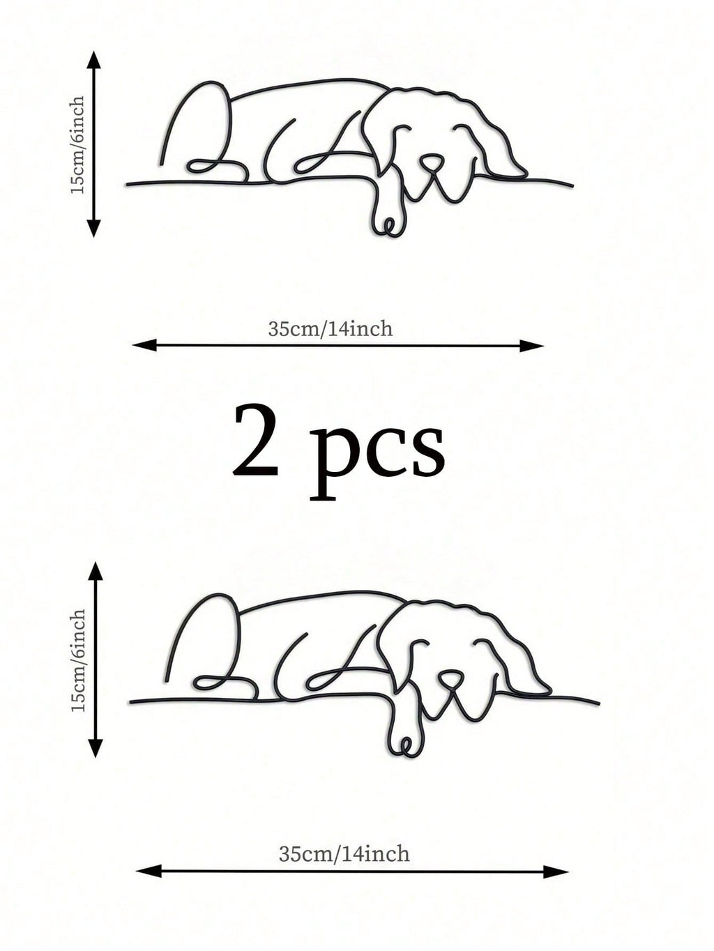 1-piece set, animal metal wall decoration, minimalist line art sleeping dog wall decoration, suitable for entrance and living room wall decorations, birthday gifts, pet lover gifts, suitable for modern home decor, home decor, room decoration