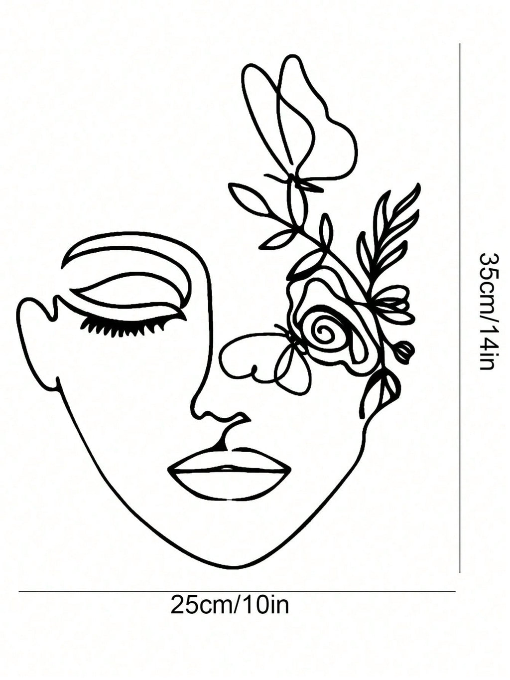 1pc Woman Face/Abstract Face Lines Modern Black Metal Wall Home Decoration Hanging Wall Art Suitable For Home Decoration , Bedroom, Dining Room, Bathroom Living Room, Home Decoration , Room Decoration , Wall Decoration.