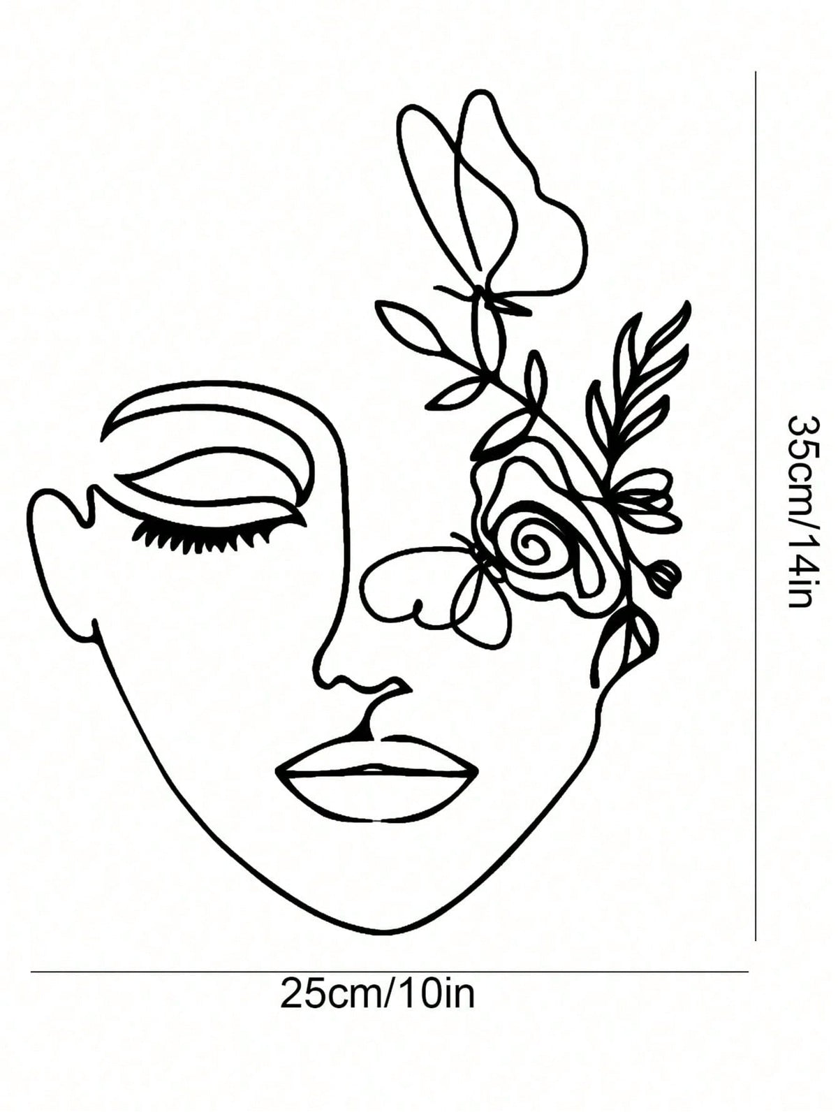 1pc Woman Face/Abstract Face Lines Modern Black Metal Wall Home Decoration Hanging Wall Art Suitable For Home Decoration , Bedroom, Dining Room, Bathroom Living Room, Home Decoration , Room Decoration , Wall Decoration.