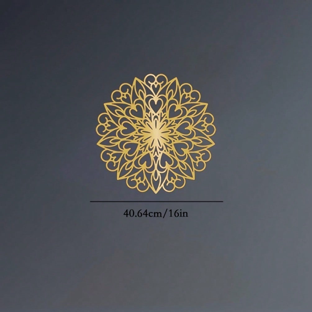 Glowing Lotus Mandala Wall Decoration - Elegant metal texture, creating a quiet living space and bedroom atmosphere, suitable for modern home decoration, room decoration, bedroom decoration, bathroom decoration, waterproof, rust-proof and durable.