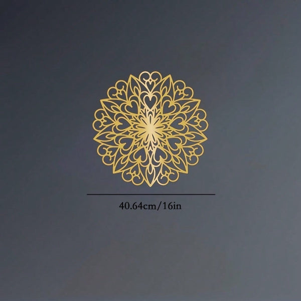 Glowing Lotus Mandala Wall Decoration - Elegant metal texture, creating a quiet living space and bedroom atmosphere, suitable for modern home decoration, room decoration, bedroom decoration, bathroom decoration, waterproof, rust-proof and durable.