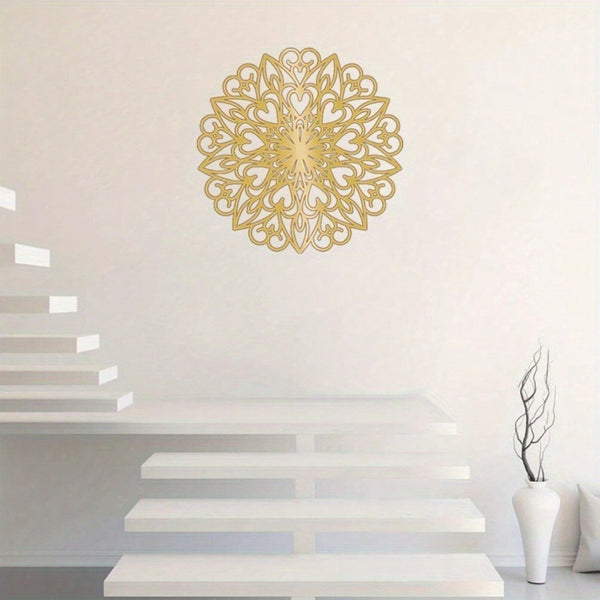 Glowing Lotus Mandala Wall Decoration - Elegant metal texture, creating a quiet living space and bedroom atmosphere, suitable for modern home decoration, room decoration, bedroom decoration, bathroom decoration, waterproof, rust-proof and durable.