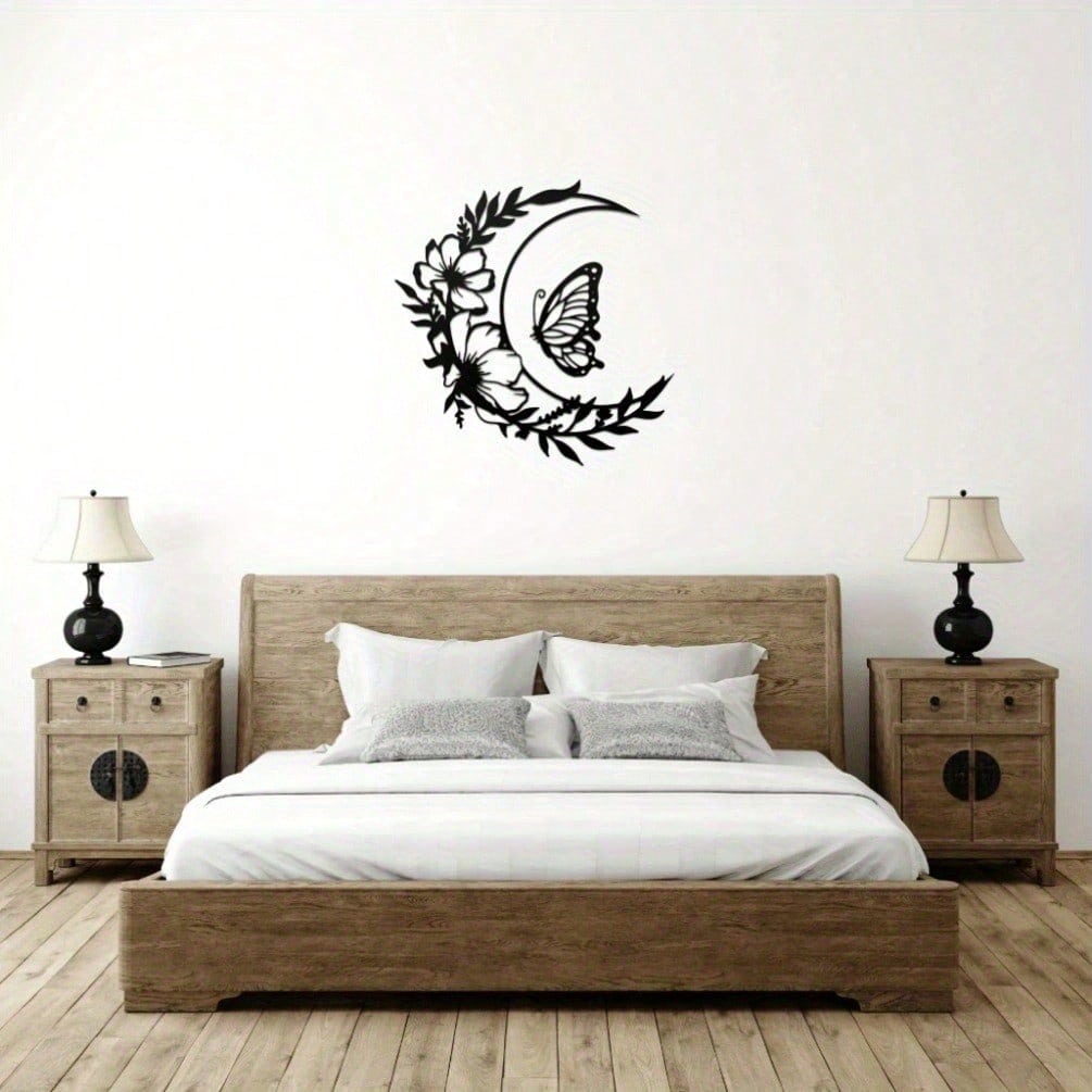 Lunar Bloom Metal Wall Art - Elegant Steel Decor For Living Room/Bedroom | Premium Home Gift,Suitable For Modern Home Decor, Home Decoration
