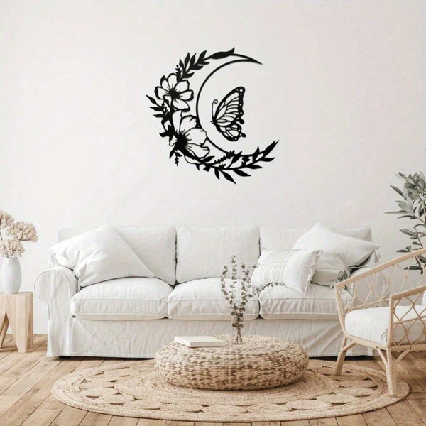 Lunar Bloom Metal Wall Art - Elegant Steel Decor For Living Room/Bedroom | Premium Home Gift,Suitable For Modern Home Decor, Home Decoration