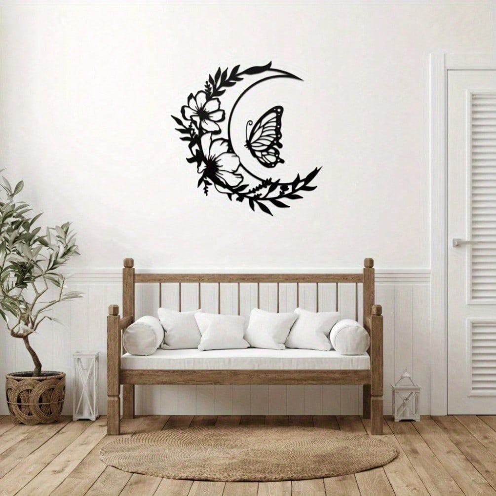 Lunar Bloom Metal Wall Art - Elegant Steel Decor For Living Room/Bedroom | Premium Home Gift,Suitable For Modern Home Decor, Home Decoration