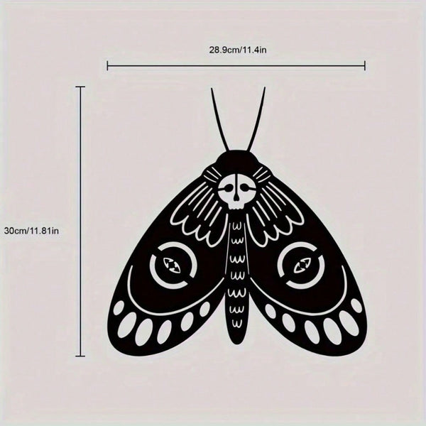 Gothic skeleton moth metal wall decoration - dark theme home decoration highlights, suitable for modern home decoration, room decoration, bedroom, living room or bathroom wall decoration, waterproof and rust-proof, durable, non-fading