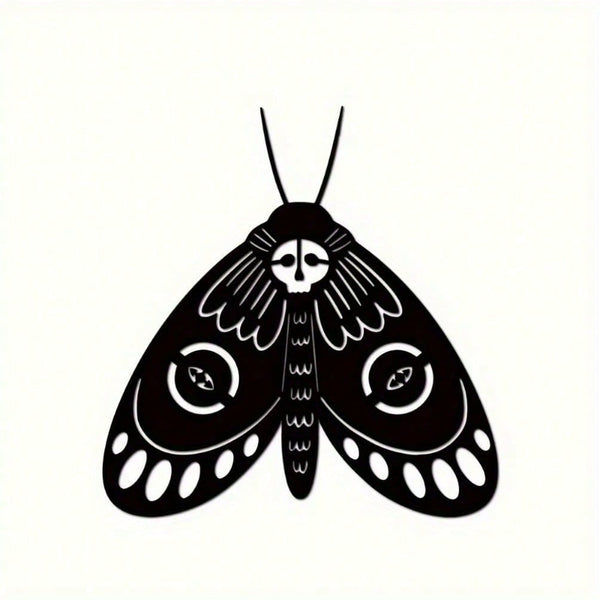 Gothic skeleton moth metal wall decoration - dark theme home decoration highlights, suitable for modern home decoration, room decoration, bedroom, living room or bathroom wall decoration, waterproof and rust-proof, durable, non-fading