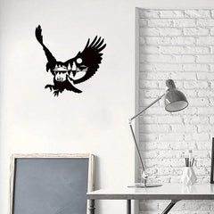 1-Piece Artisanal Metal Bald Eagle Wall Art: Boasting Exquisite Metallic Texture, It Effortlessly Brightens Up Living Rooms And Patios, Creating A Sophisticated Home Atmosphere.Suitable For Modern Home Decoration, Home Decoration, Room Decoration, Wall De