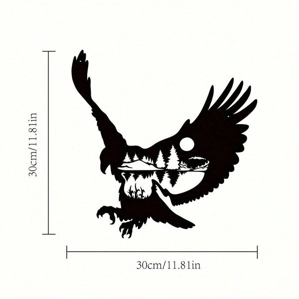1-Piece Artisanal Metal Bald Eagle Wall Art: Boasting Exquisite Metallic Texture, It Effortlessly Brightens Up Living Rooms And Patios, Creating A Sophisticated Home Atmosphere.Suitable For Modern Home Decoration, Home Decoration, Room Decoration, Wall De