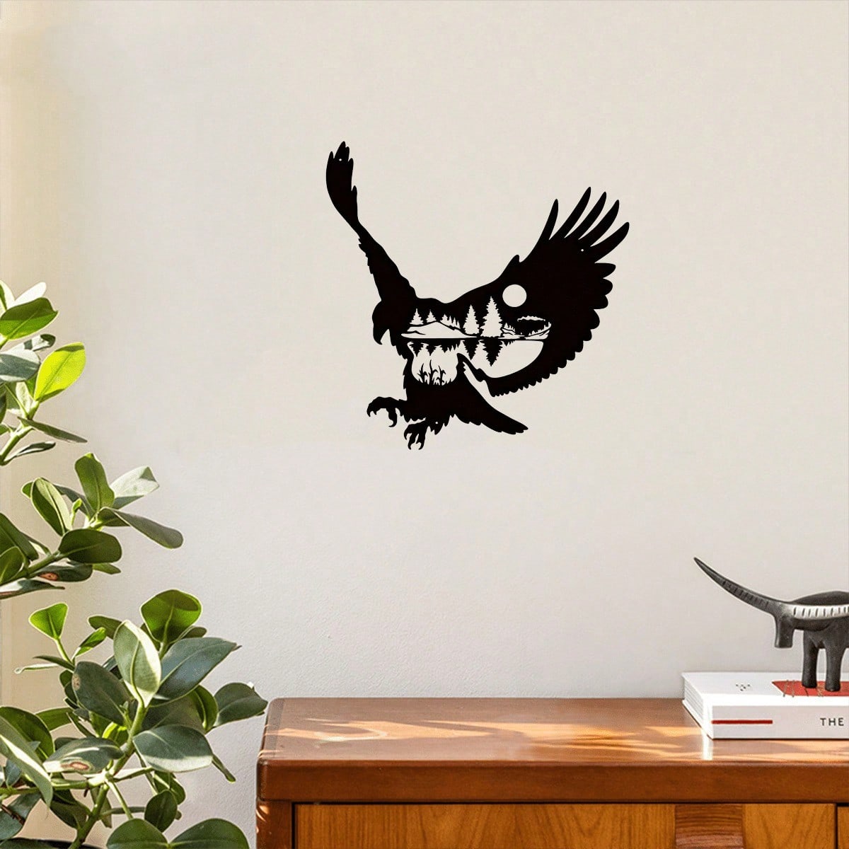 1-Piece Artisanal Metal Bald Eagle Wall Art: Boasting Exquisite Metallic Texture, It Effortlessly Brightens Up Living Rooms And Patios, Creating A Sophisticated Home Atmosphere.Suitable For Modern Home Decoration, Home Decoration, Room Decoration, Wall De