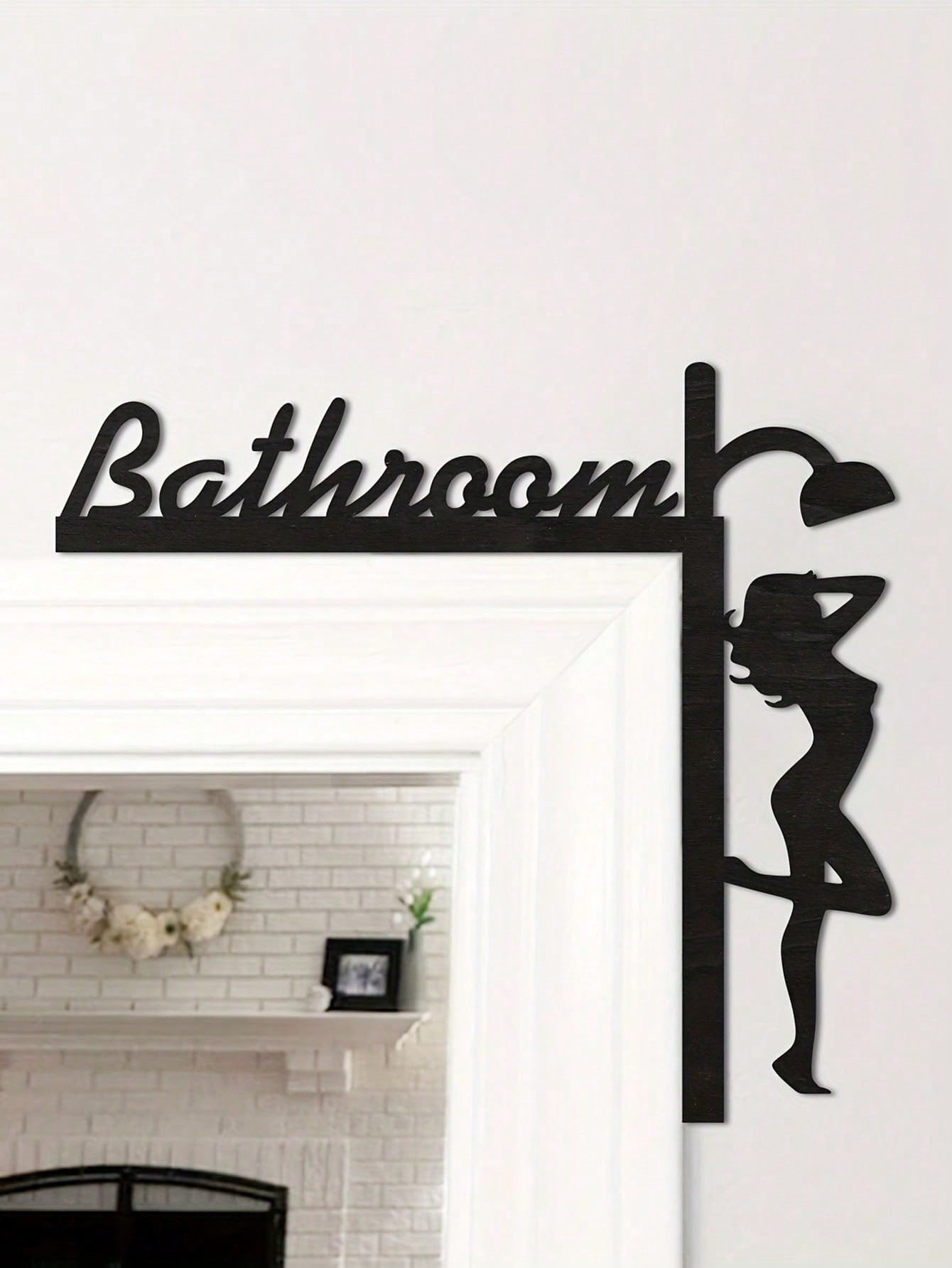 Bathroom Door Frame Decoration, Black Bathroom Door Frame And Window Decoration. Metal Bathroom Door Corner Decoration. Suitable For Bathroom, Shower Room And Other Occasions. Secondary image