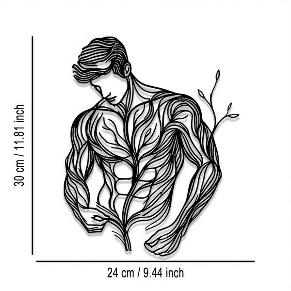 A metal wall decoration, line outline of the flower figure abstract art style, metal signage. Suitable for home decoration, wall decoration and room decoration. Can be used in living room, bedroom, dining room.