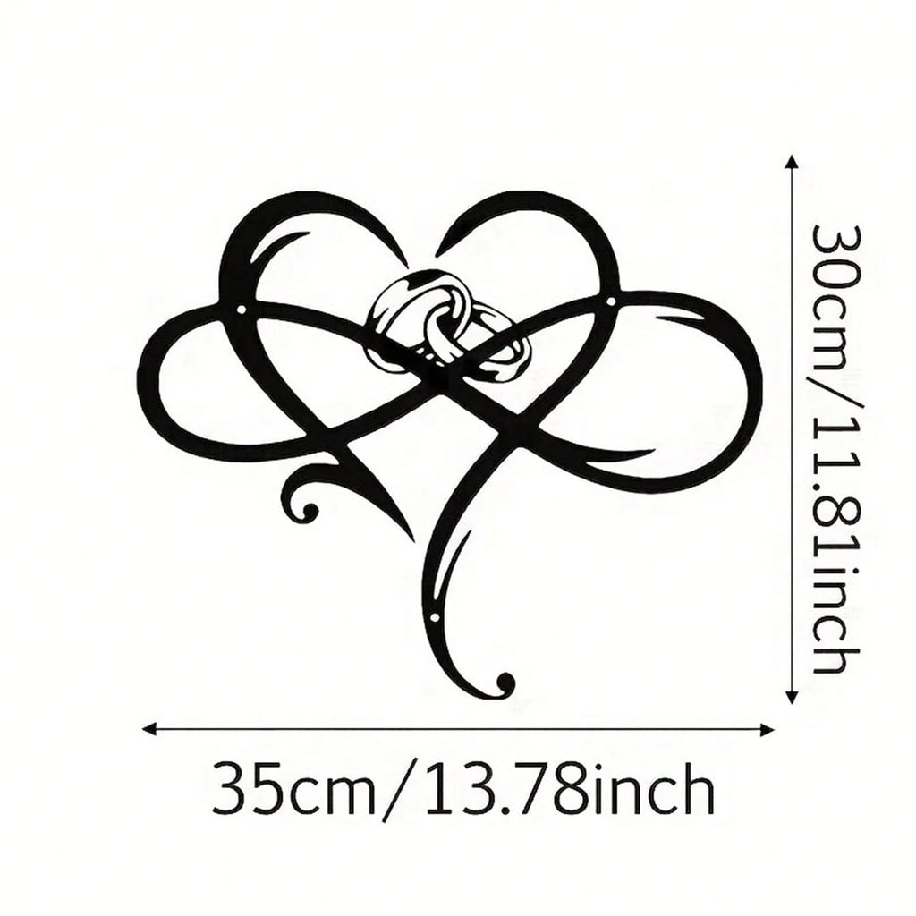 1 Piece Of Heart-Shaped Metal Wall Decoration Art Decoration, Unique Heart-Shaped Logo Metal Wall Decoration, Wall Mounted Geometric Decoration