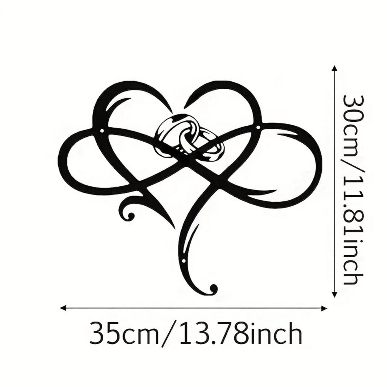 1 Piece Of Heart-Shaped Metal Wall Decoration Art Decoration, Unique Heart-Shaped Logo Metal Wall Decoration, Wall Mounted Geometric Decoration