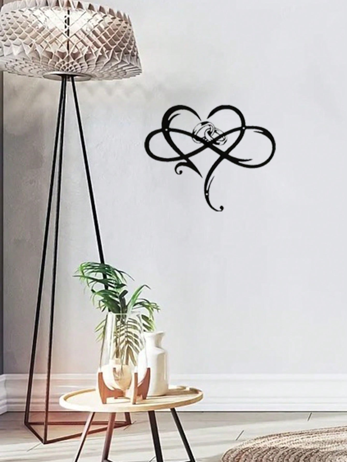 1 Piece Of Heart-Shaped Metal Wall Decoration Art Decoration, Unique Heart-Shaped Logo Metal Wall Decoration, Wall Mounted Geometric Decoration