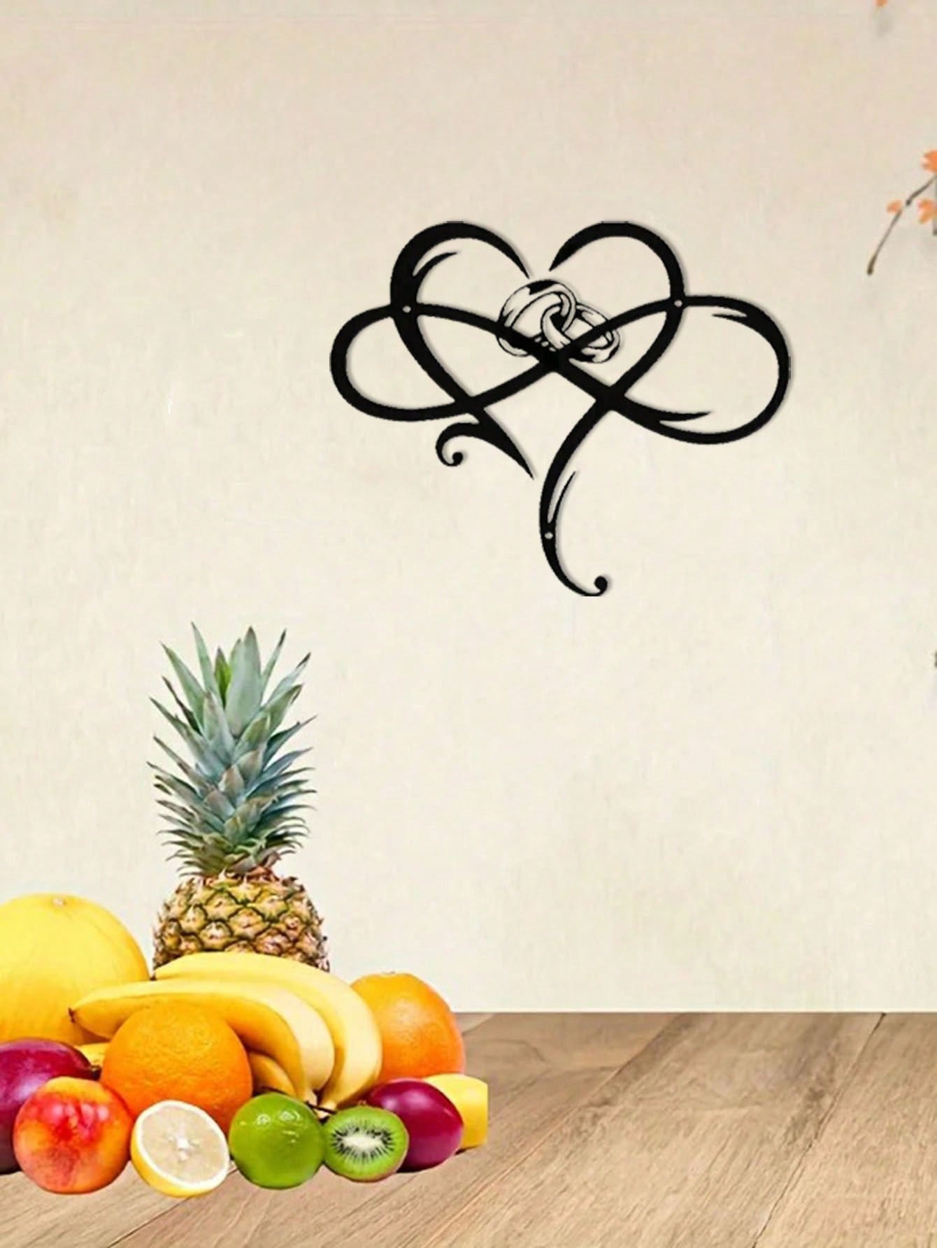 1 Piece Of Heart-Shaped Metal Wall Decoration Art Decoration, Unique Heart-Shaped Logo Metal Wall Decoration, Wall Mounted Geometric Decoration