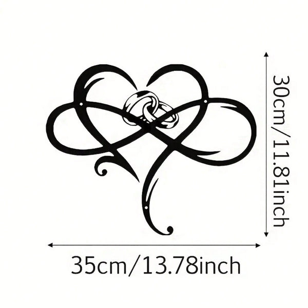 1 Piece Of Heart-Shaped Metal Wall Decoration Art Decoration, Unique Heart-Shaped Logo Metal Wall Decoration, Wall Mounted Geometric Decoration