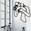 Modern Metal Wall Sculpture - 1 black 11.81 inch abstract female figure, minimalist line art, elegant striped design, wall-mounted home decoration, original artwork in the living room, Thanksgiving and Christmas holiday decoration