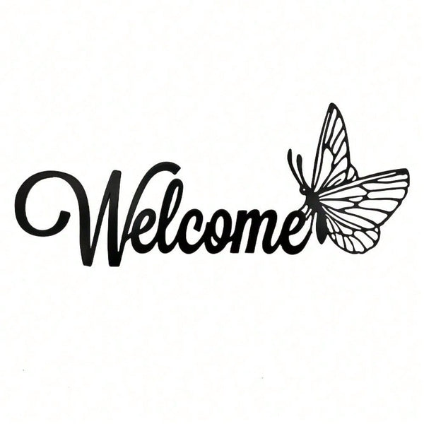1 Piece Of Simple And Elegant Butterfly Welcome Decoration Sign And Plaque. It Is A Simple Metal Wall Art Handicraft For Entrance Wall Decoration. It Is Highly Suitable For Home And Office Decoration, And Is An Ideal Choice For The Living Room