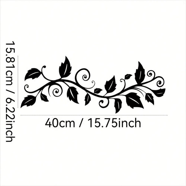 1 large black ivy branch metal wall decoration, elegant laser cut, suitable for bedroom and living room decoration, easy to hang, ideal gift for plant lovers, and women's art decoration, suitable for home, living room, patio or garden, balcony decoration.