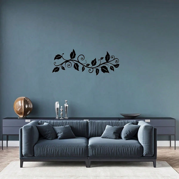 1 large black ivy branch metal wall decoration, elegant laser cut, suitable for bedroom and living room decoration, easy to hang, ideal gift for plant lovers, and women's art decoration, suitable for home, living room, patio or garden, balcony decoration.