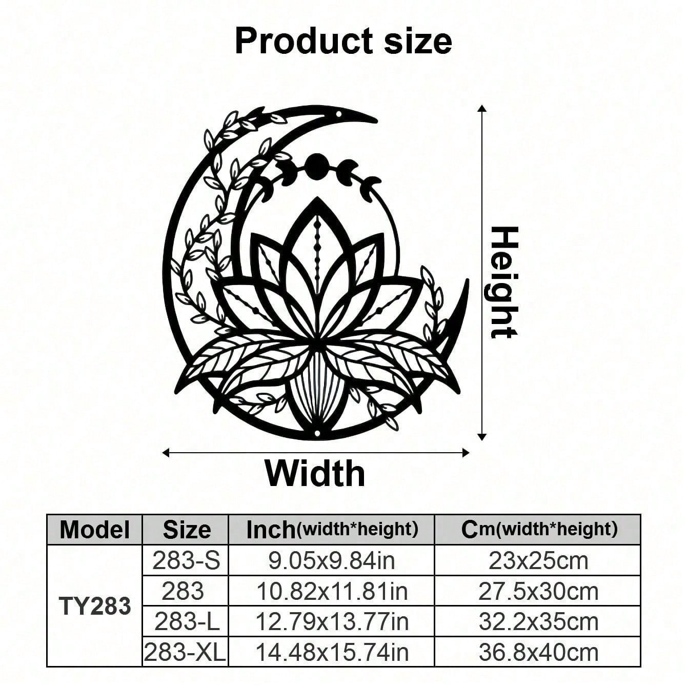 5 Petals Lotus On Moon Minimalisty Metal Wall Art - Modern Home Decor For Bedroom, Living Room, Or Bathroom. Waterproof, Rustproof & Durable Wall Decor, Perfect As Birthday Gift. Features Fade-Resistant Finish With Century-Old Baking Paint Technology, Pre