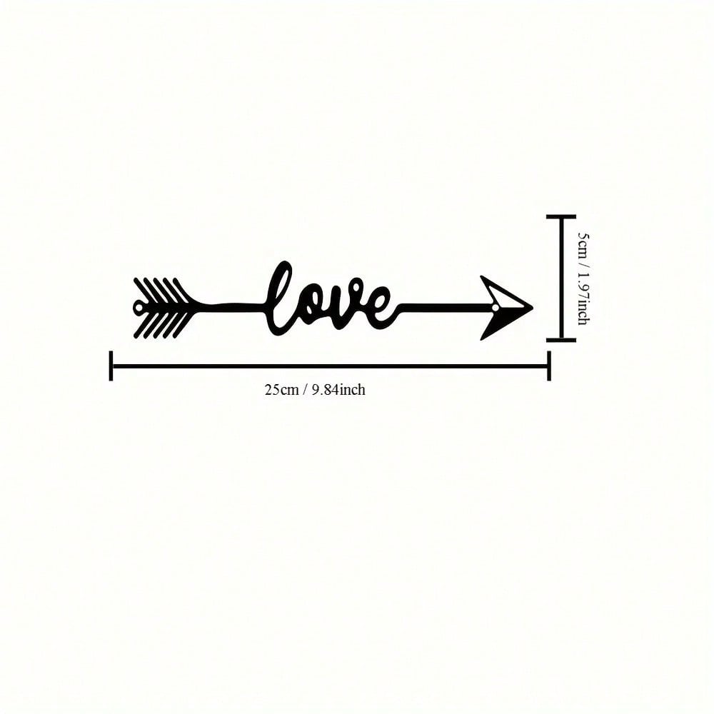 1 Piece, Metal "LOVE" Sign Wall Decoration, Rustic Black Wall Art Hanging Hollow Out Decor, Home Wall Metal Hanging