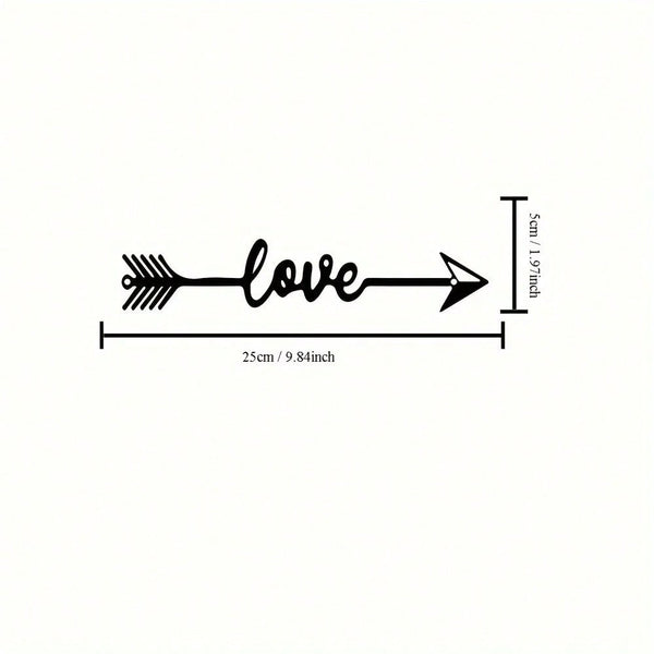 1 Piece, Metal "LOVE" Sign Wall Decoration, Rustic Black Wall Art Hanging Hollow Out Decor, Home Wall Metal Hanging