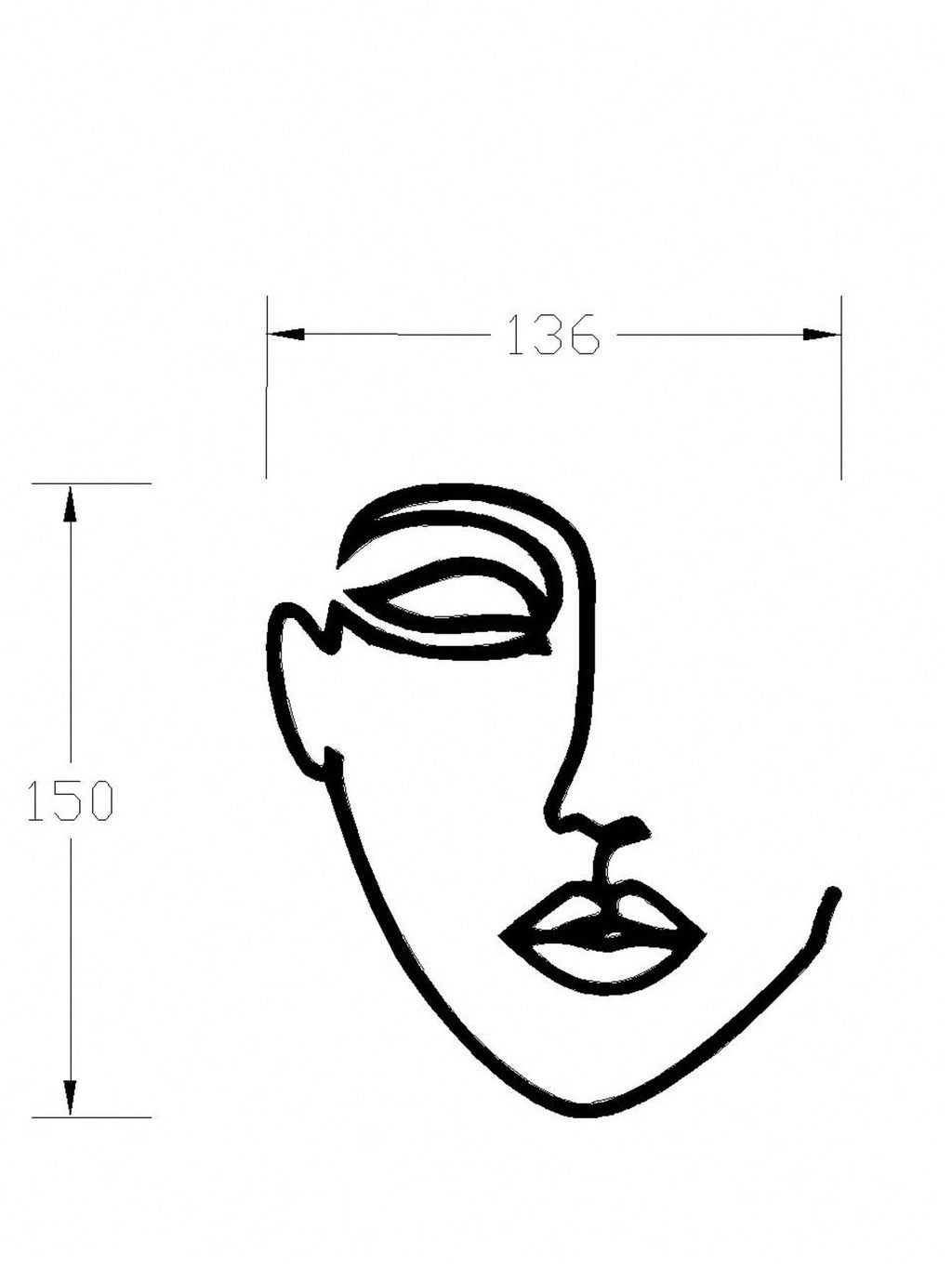 A metal wall decoration, line outline of the flower figure abstract art style, metal signage. Suitable for home decoration, wall decoration and room decoration. Can be used in living room, bedroom, dining room.