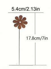 1个复古金属野趣花园插杆 - 适用于户外草坪和花盆装饰。花园装饰、户外金属装饰、花园地插、复古花园装饰。适合现代家居装饰、家居装饰。