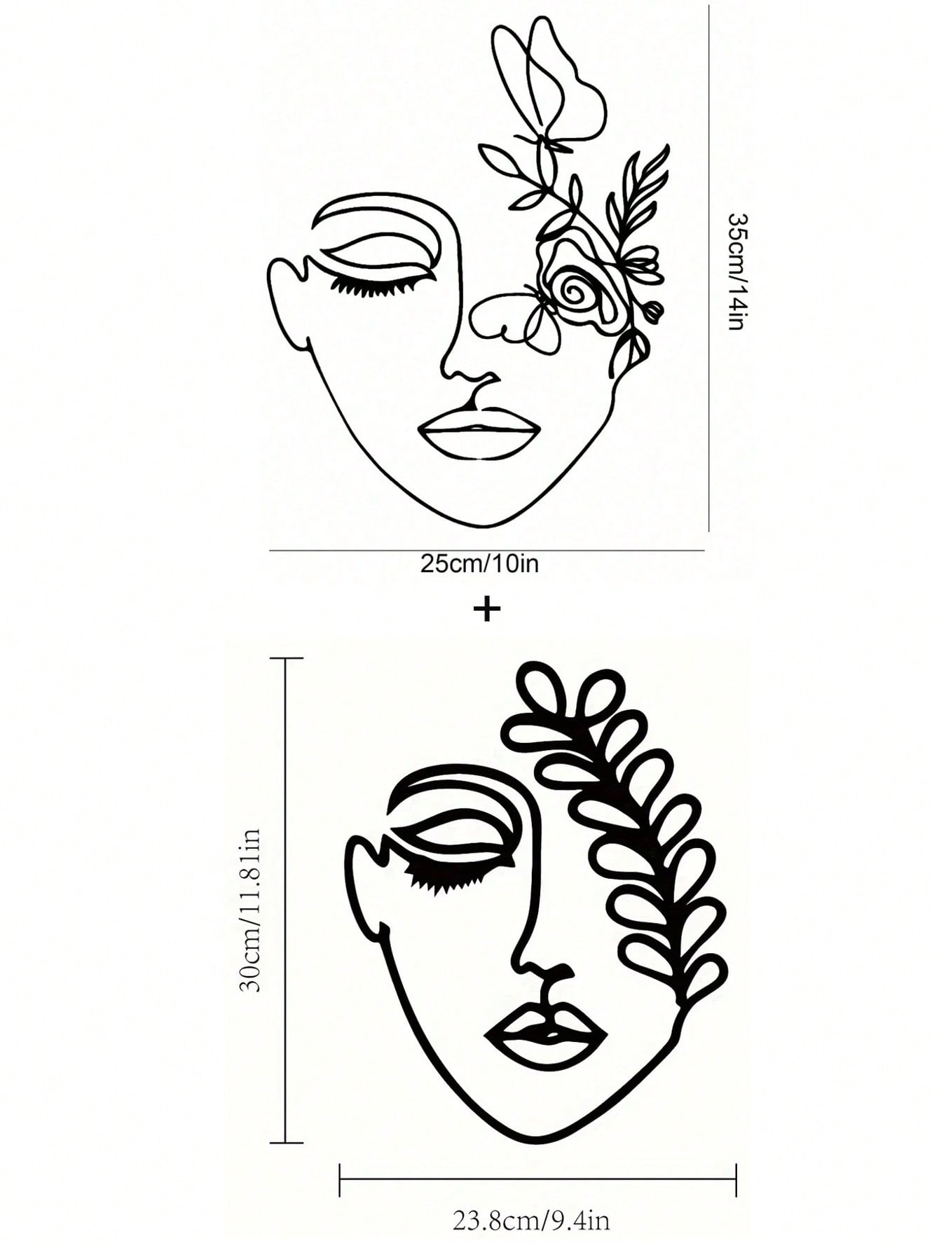 1pc Woman Face/Abstract Face Lines Modern Black Metal Wall Home Decoration Hanging Wall Art Suitable For Home Decoration , Bedroom, Dining Room, Bathroom Living Room, Home Decoration , Room Decoration , Wall Decoration.