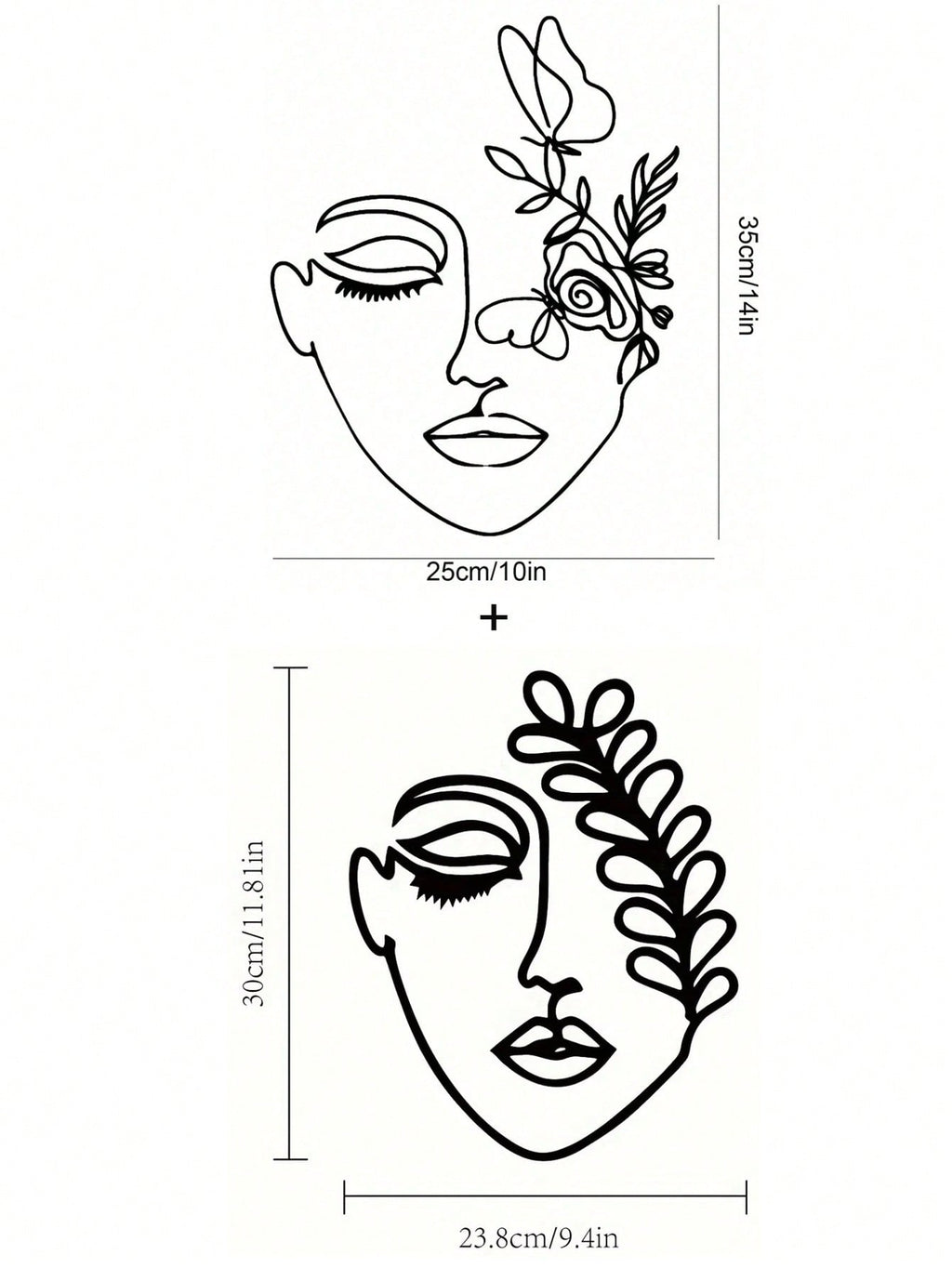 1pc Woman Face/Abstract Face Lines Modern Black Metal Wall Home Decoration Hanging Wall Art Suitable For Home Decoration , Bedroom, Dining Room, Bathroom Living Room, Home Decoration , Room Decoration , Wall Decoration.