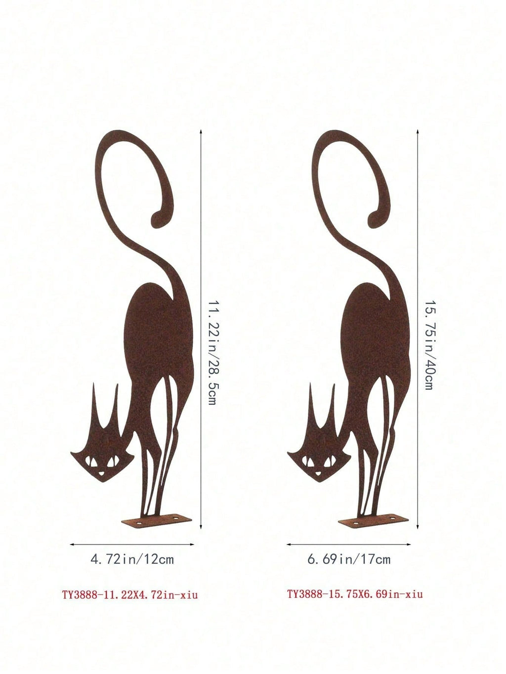 Outdoor Halloween Garden Rust Metal Cat Fence Decorations, Metal Cat Fence Top Hat Decoration Metal Cat Silhouette Metal Fence Art Decoration Cat Garden Statue.The Product Is Specially Made In A Rusty Metal Style!,Suitable For Garden,Garden Decor,Holiday