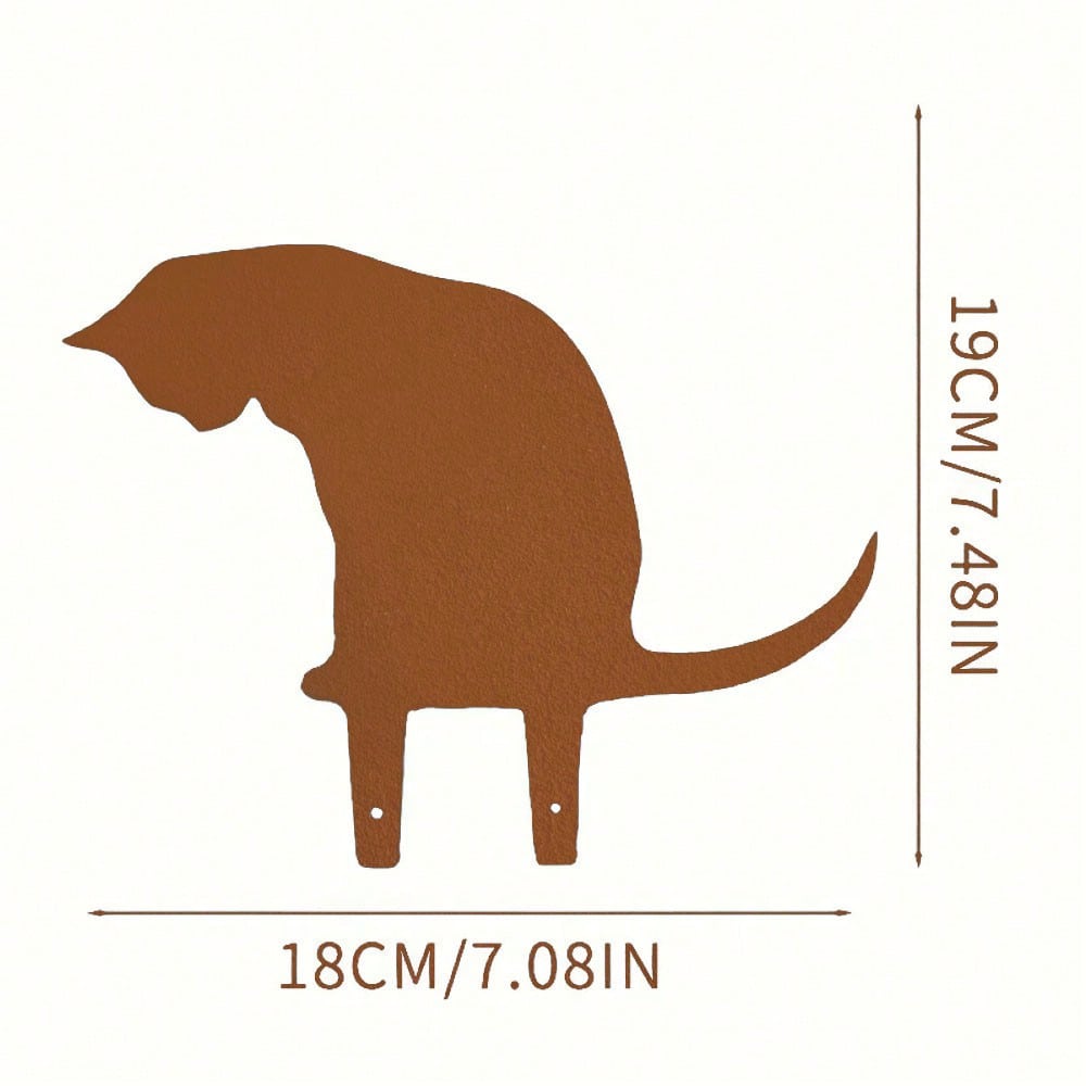 Outdoor Halloween Garden Rust Metal Cat Fence Decorations, Metal Cat Fence Top Hat Decoration Metal Cat Silhouette Metal Fence Art Decoration Cat Garden Statue.The Product Is Specially Made In A Rusty Metal Style!,Suitable For Garden,Garden Decor,Holiday